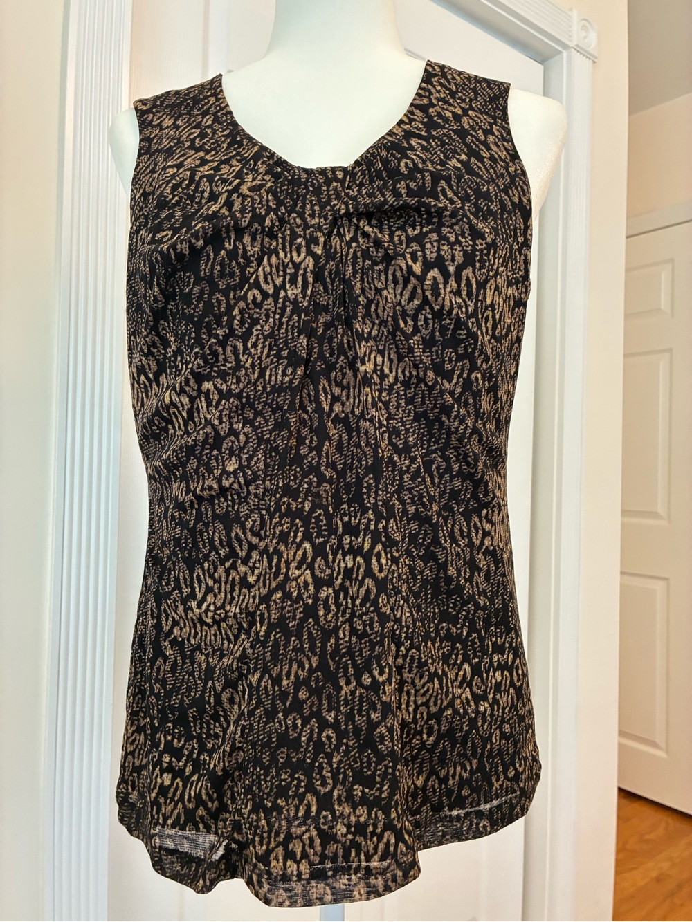 212 Collection Black and Tan Animal Print Sleeveless Camisole